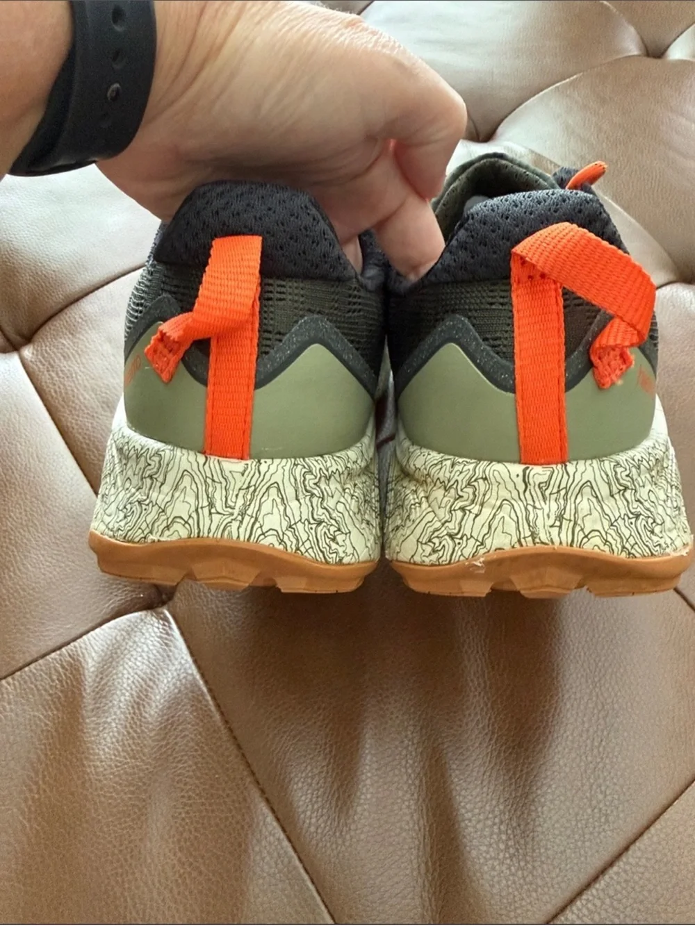 New Balance Fresh Foam X Hierro Trail Running Shoes Gray Orange Vibram 12 EUC